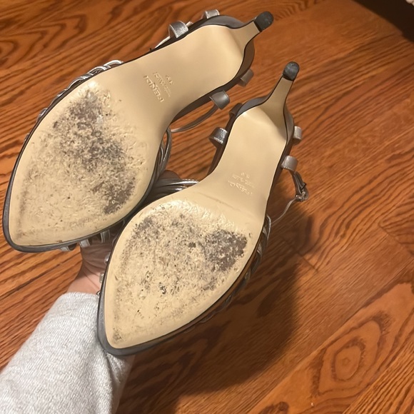 Fendi silver heels, used. Scuffs over heels. See pictures. - Picture 6 of 6